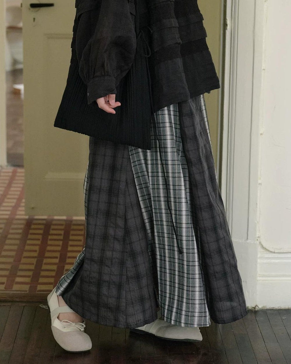 チェックミックスルーズスカート 10275