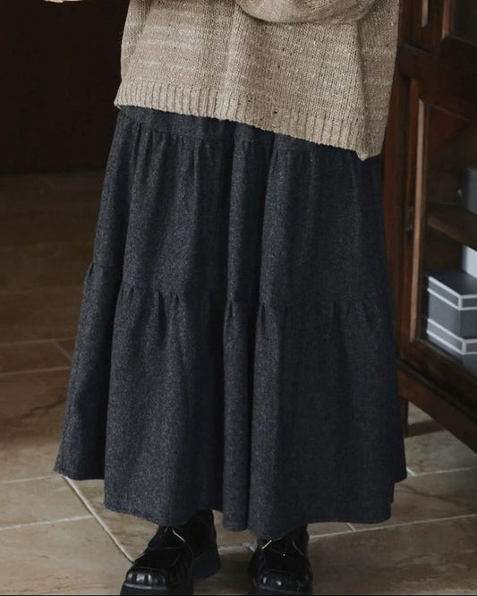 ハイウエストレトロティアードスカート 10037