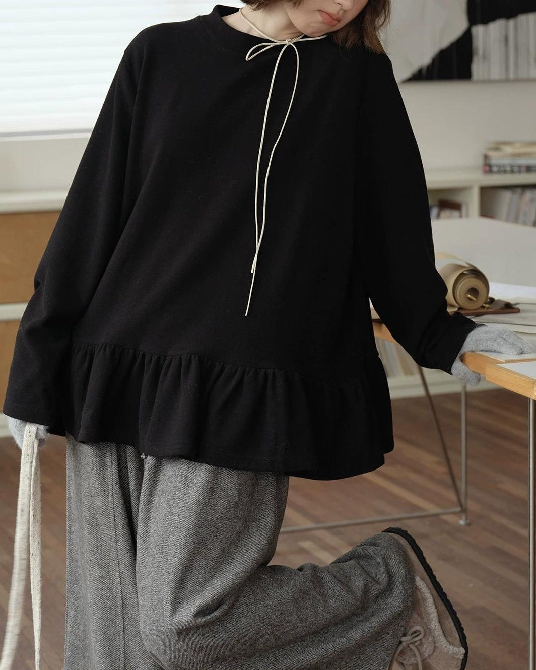 ナチュラルノルドフリルカットソー 10161