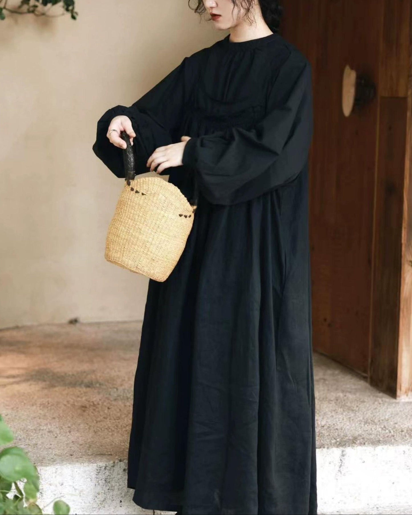 バックボタンリボンストラップワンピース 10016