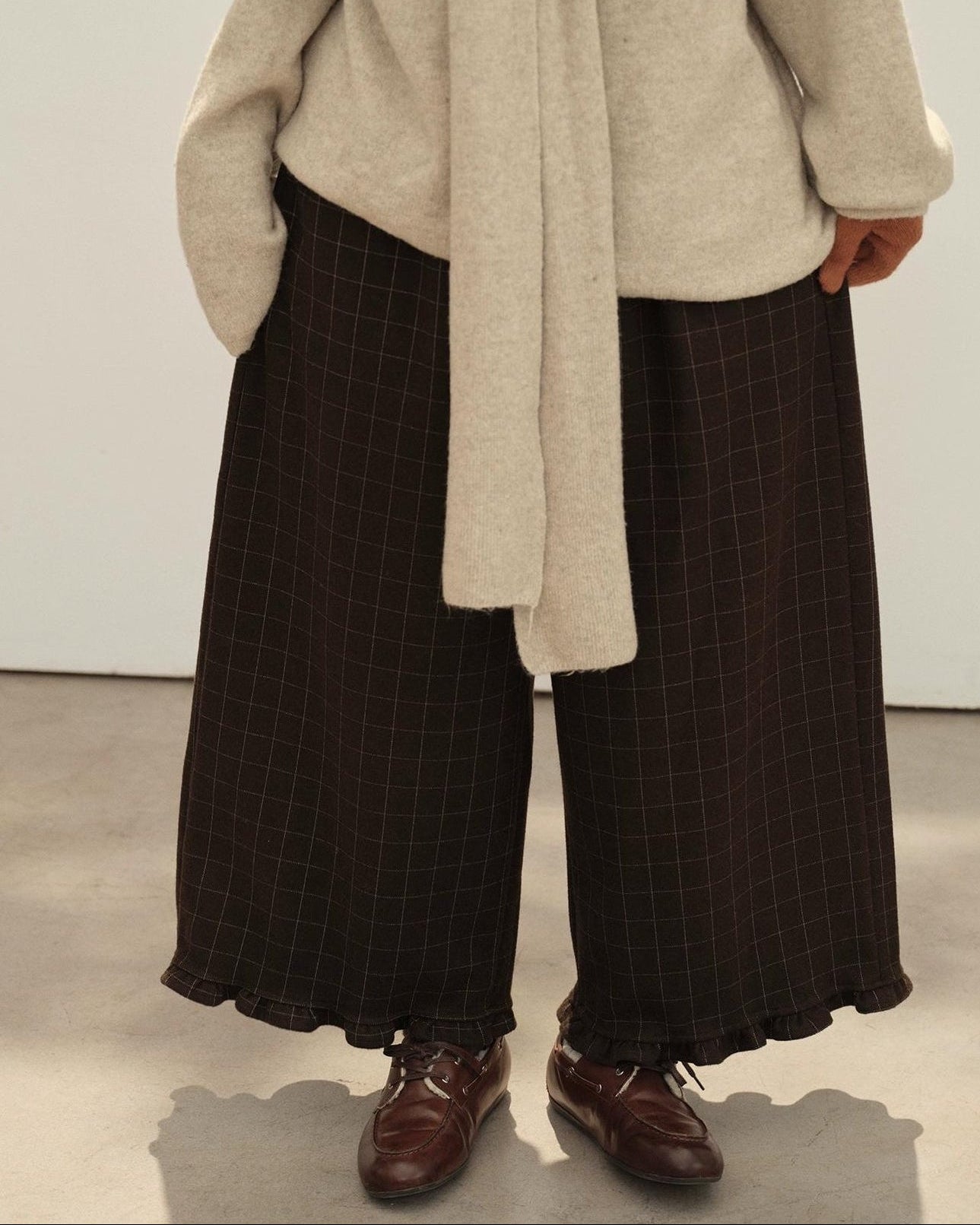 フリルレトロチェックワイドパンツ 10142
