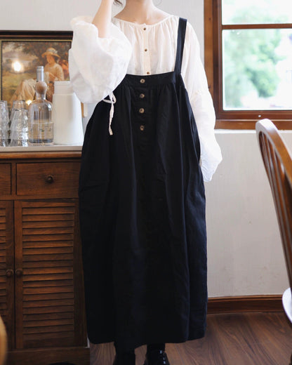 レトロボタンサスペンダーワンピース 10113