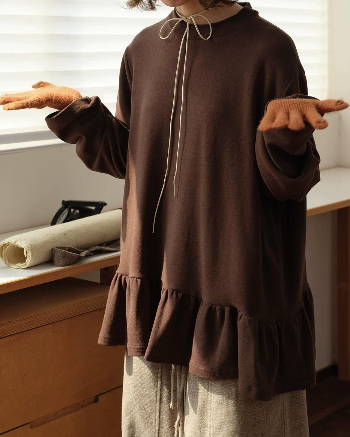 ナチュラルノルドフリルカットソー 10161