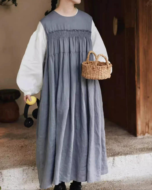 プリーツハイウエストベストワンピース 10014