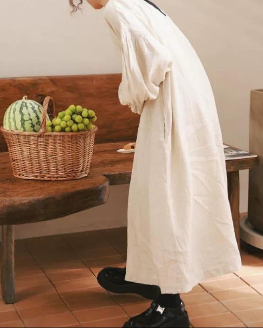 ヘルカナチュラルロングギャザーワンピース 10087