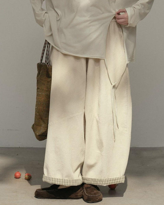 コーデュロイランタンシルエットカジュアルパンツ 10169