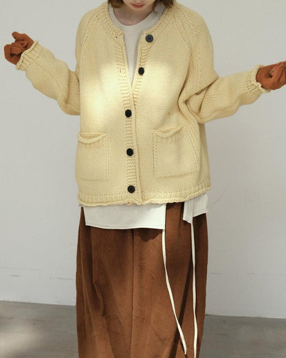 フォークポケットニットカーディガン 10179