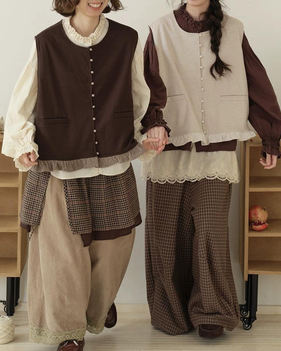 フローティフリルパフスリーブブラウス 10195