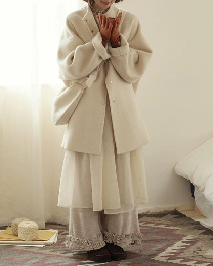 ニュアンスルーズスタンドカラーコート 10206