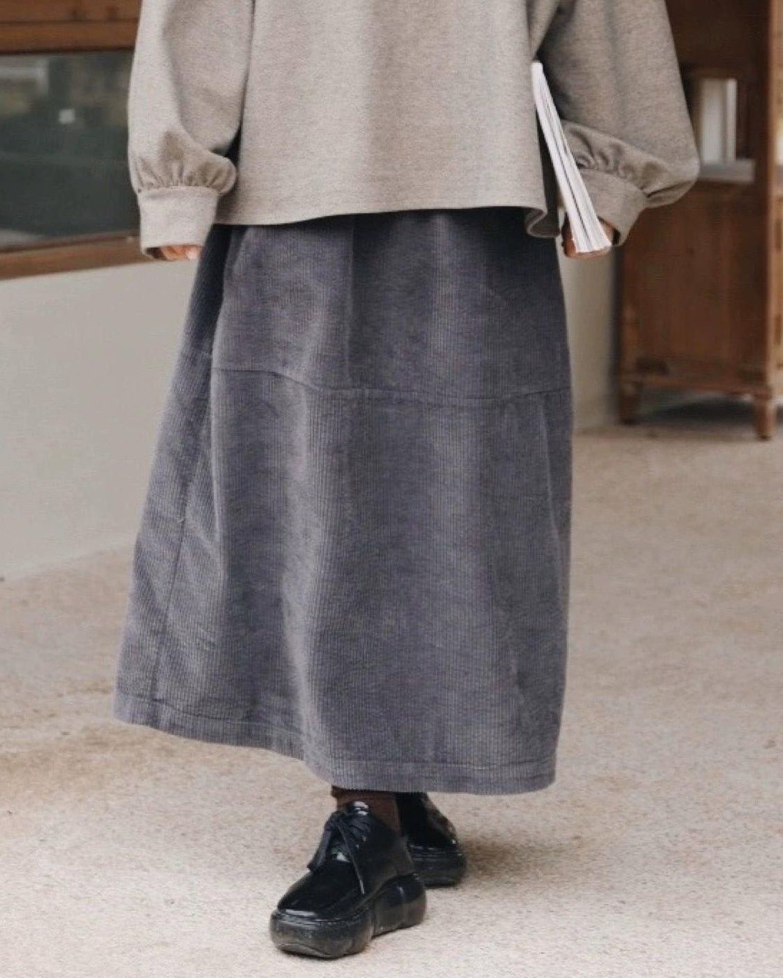 ハイウエストリラックスコーデュロイスカート 10095