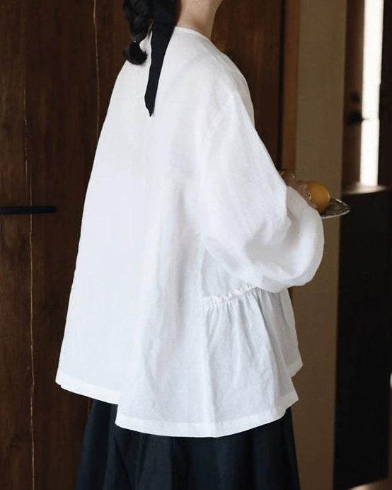 ピンタックウエストレトロブラウス 10024