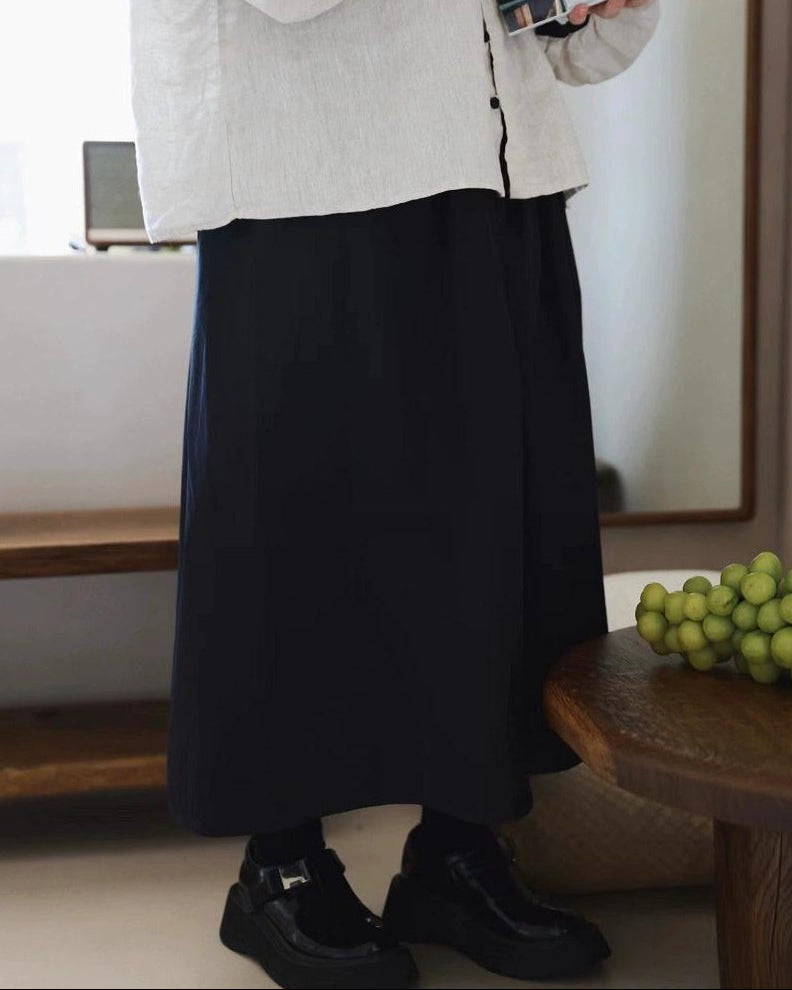 ナチュラルラインロングミディスカート 10097
