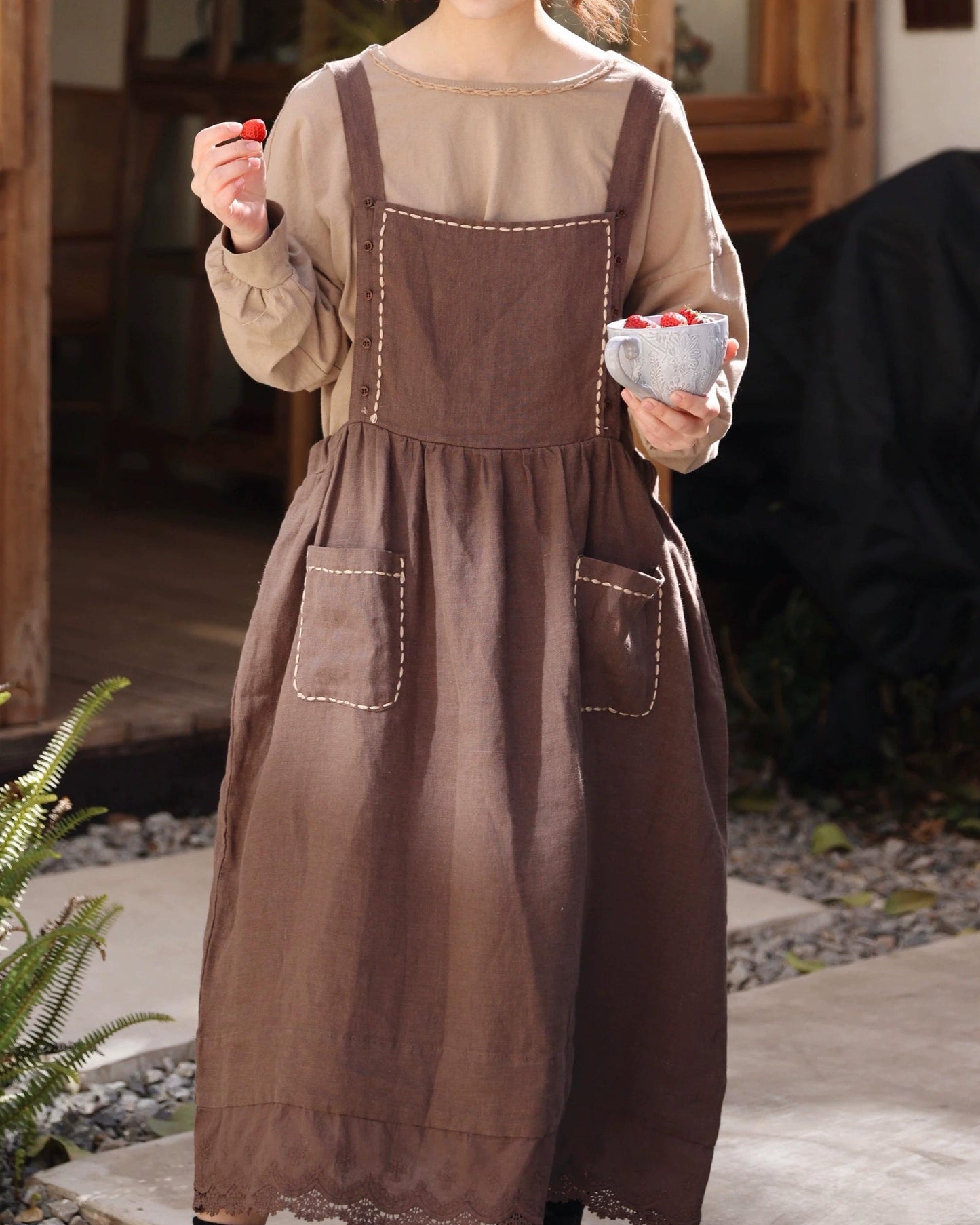 カントリーエプロンサスペンダーワンピース 10118