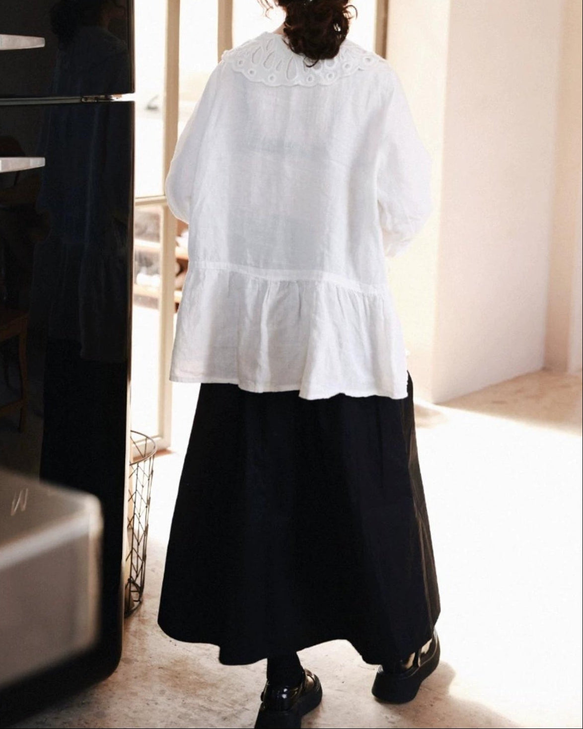 ナチュラルラインロングミディスカート 10097