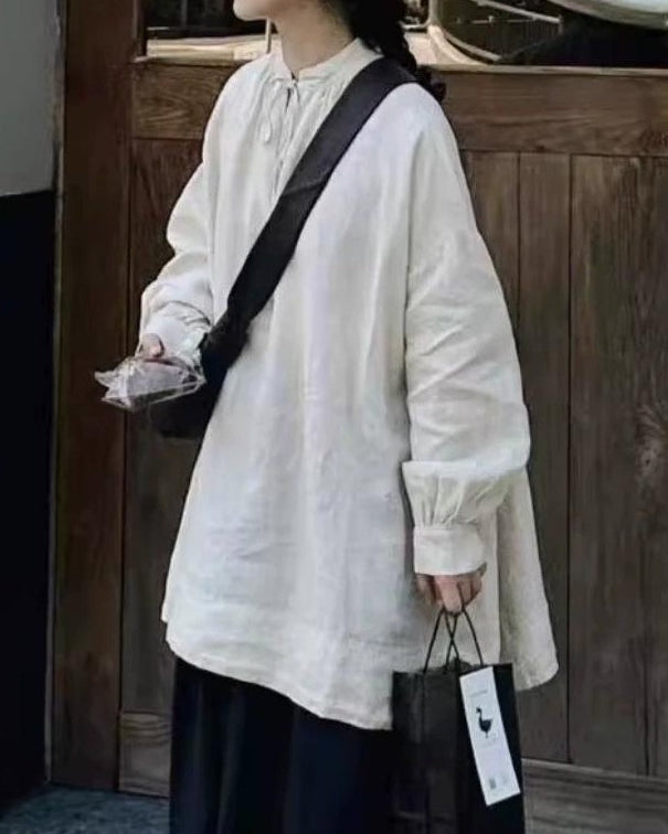 パフスリーブリボンフレアブラウス 10018