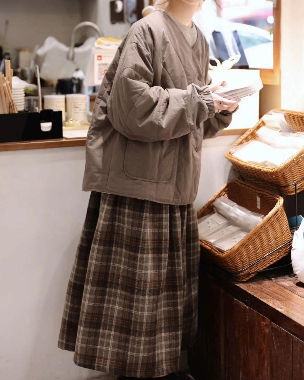 キルトテクスチャーショートコート 10093