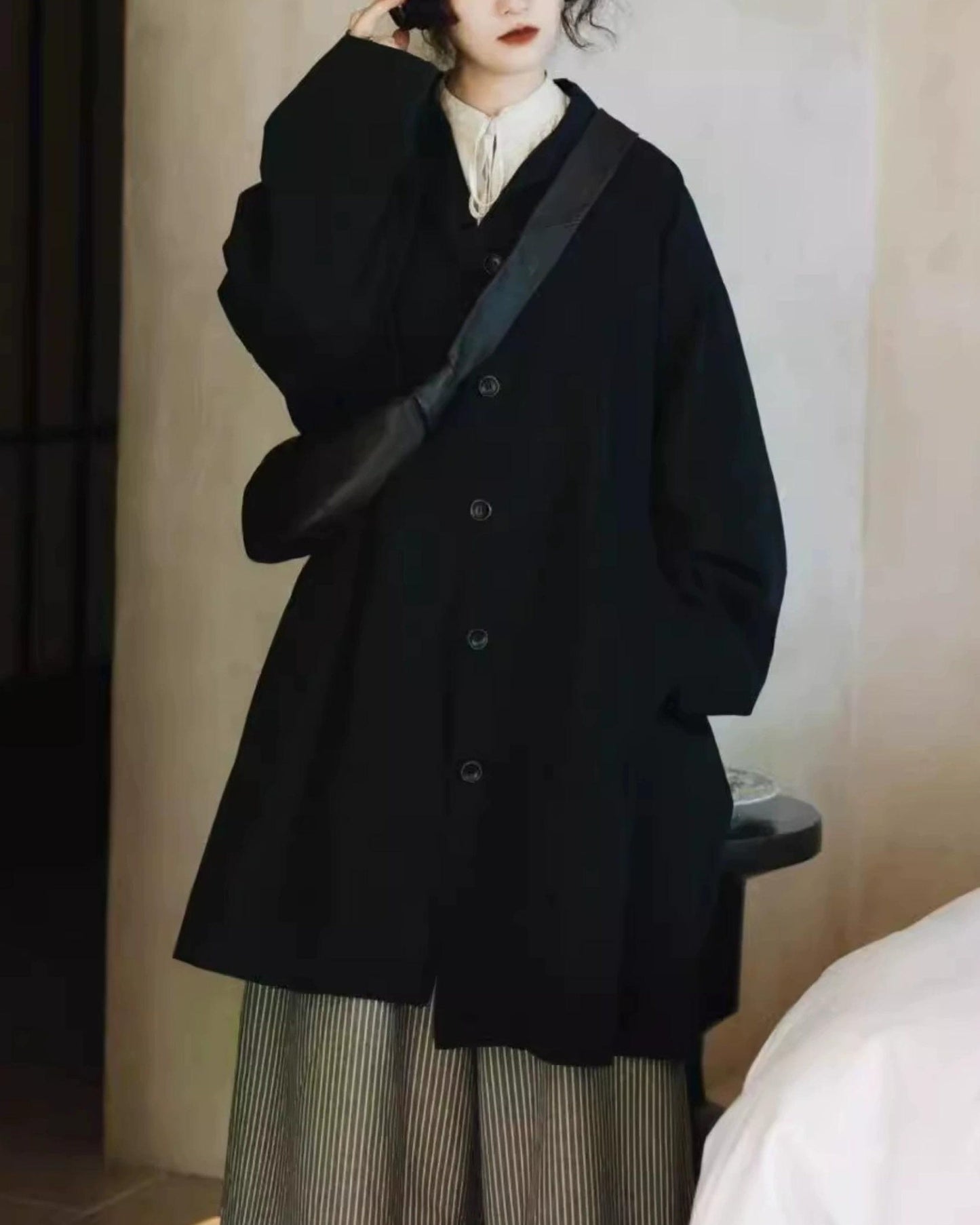 シングルブレストオーバートレンチコート 10012