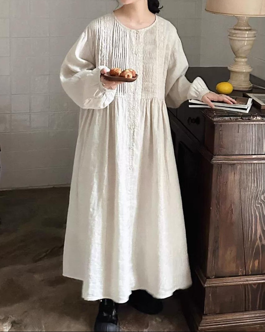 ピンタックリラックスシャツワンピース 10042