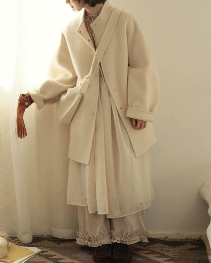 ニュアンスルーズスタンドカラーコート 10206