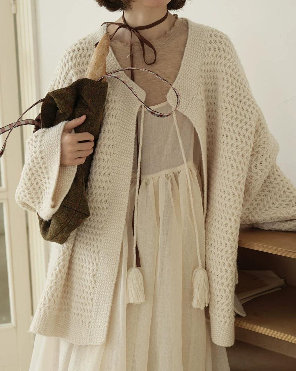 クラフトフリンジニットカーディガン 10209