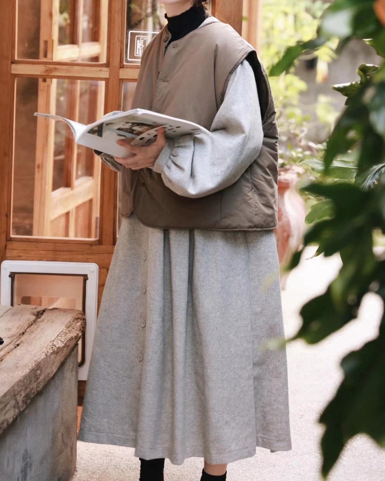 シングルブレストルーモカライトベスト 10091