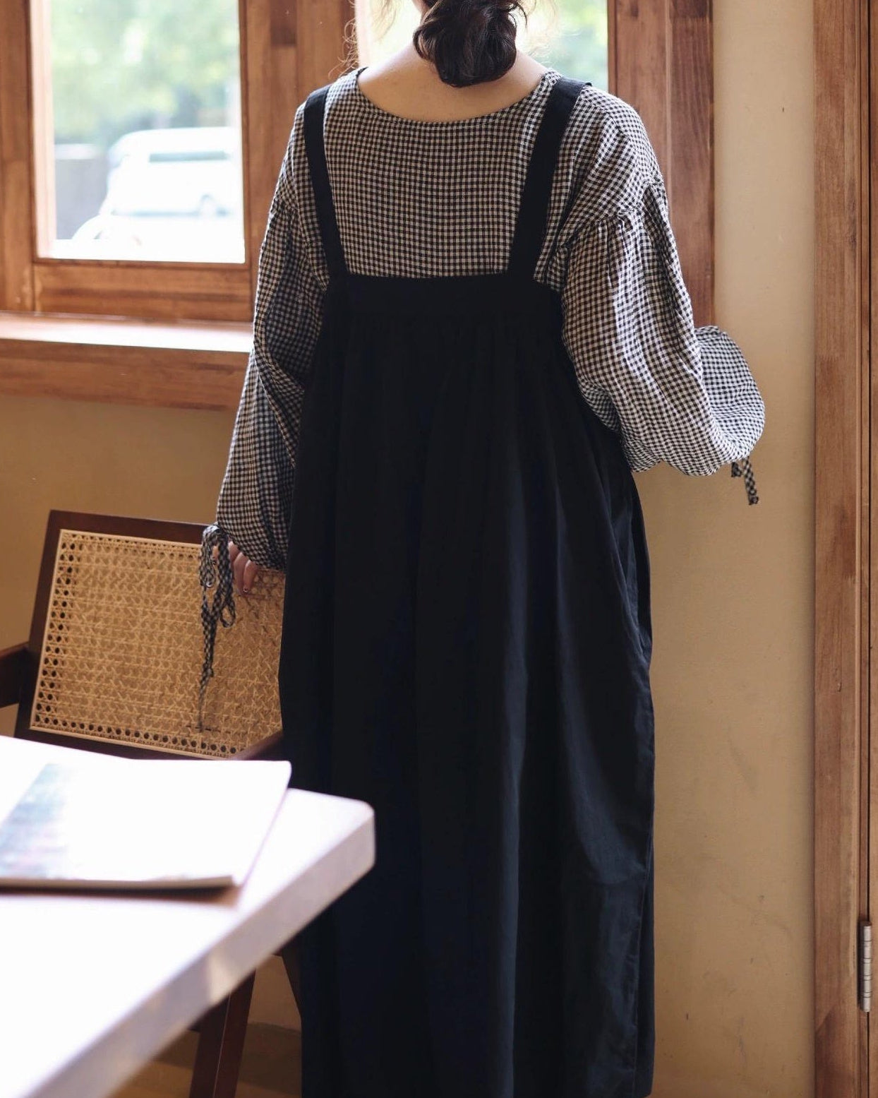 レトロボタンサスペンダーワンピース 10113