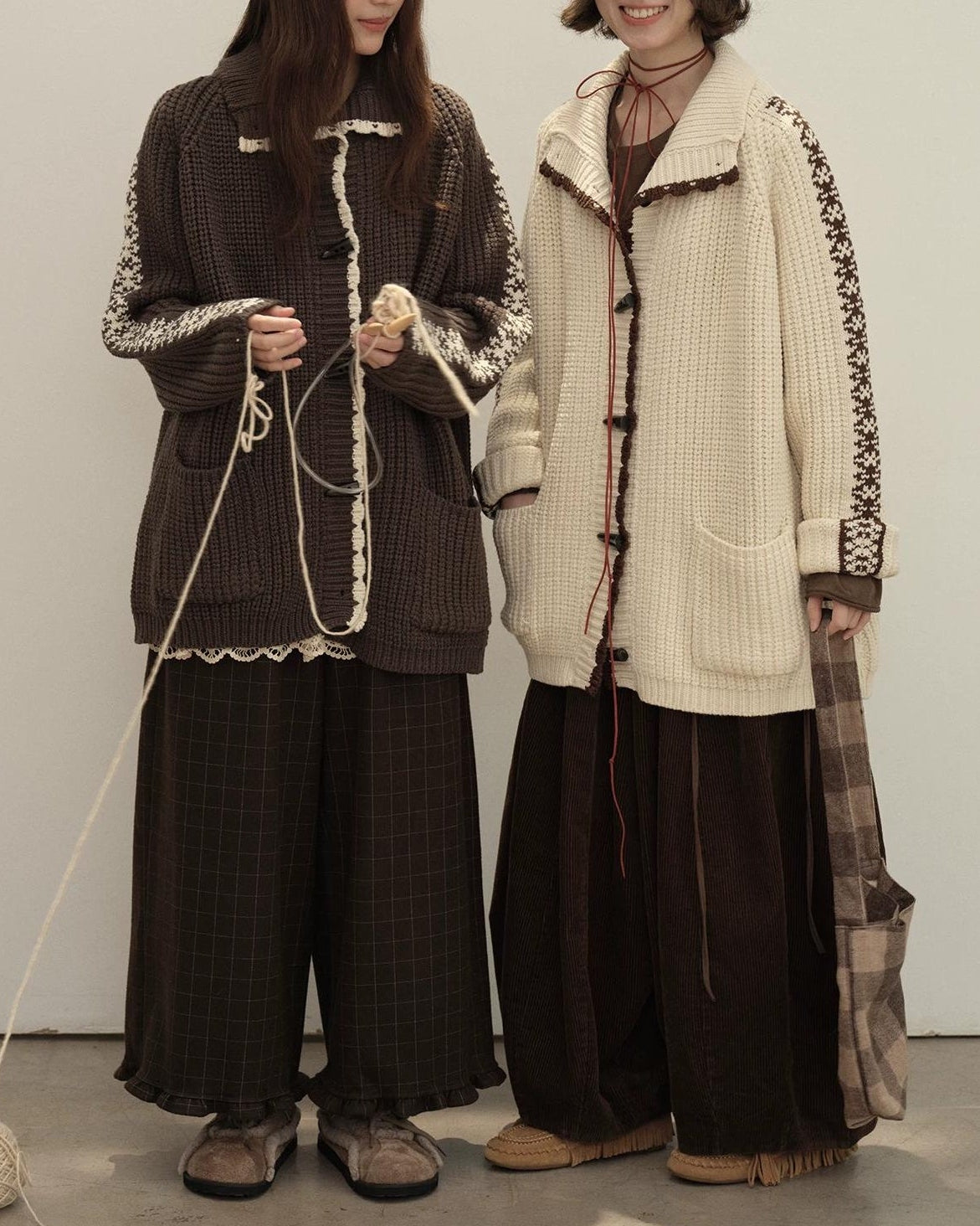 ラペルダッフルポケットニットカーディガン 10148