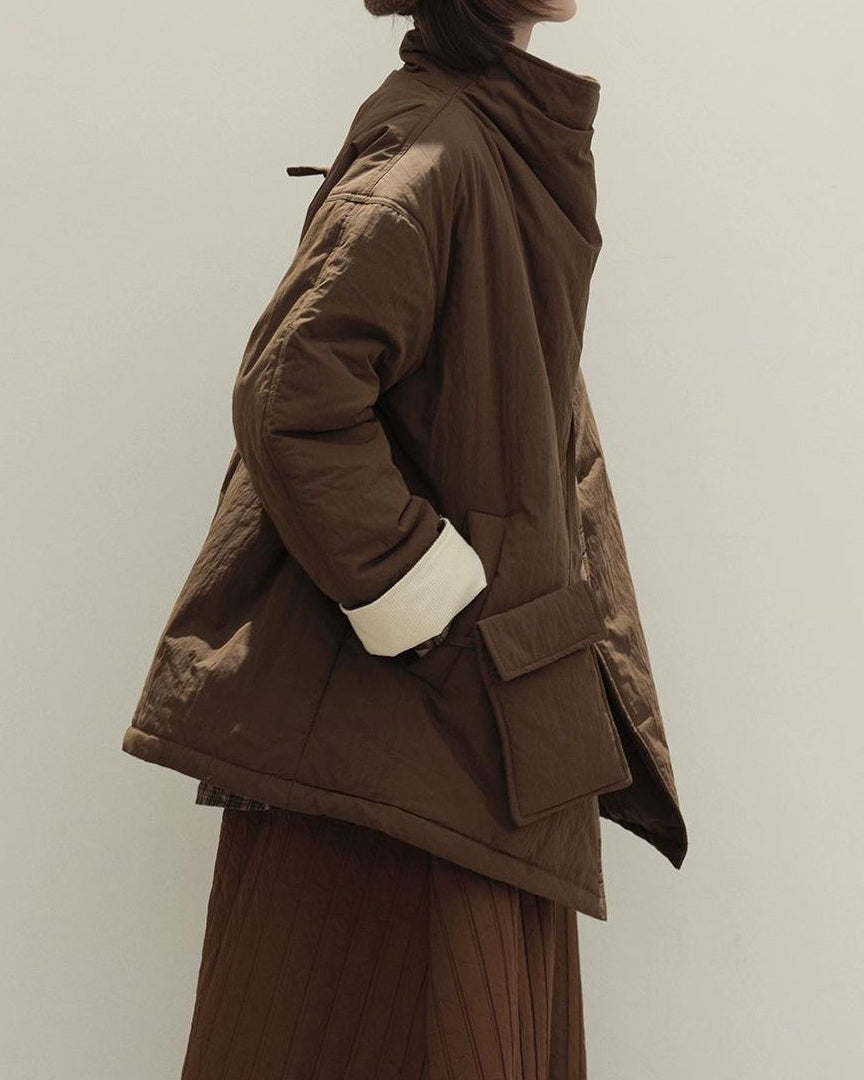 スタンドカラーミニマルノルディカ コート 10133