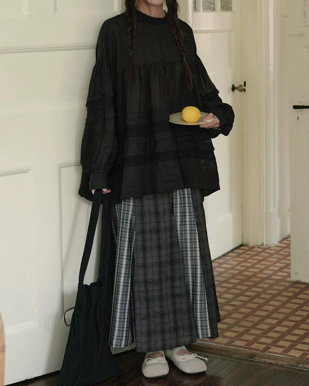 チェックミックスルーズスカート 10275