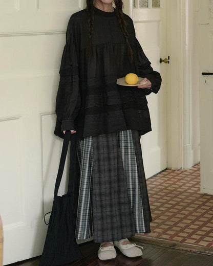 チェックミックスルーズスカート 10275