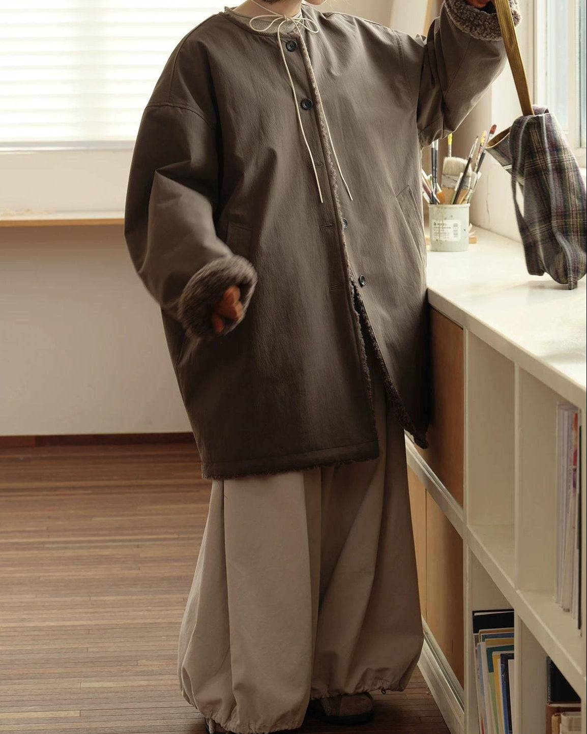 ソフトボアノーカラーシングルコート 10160