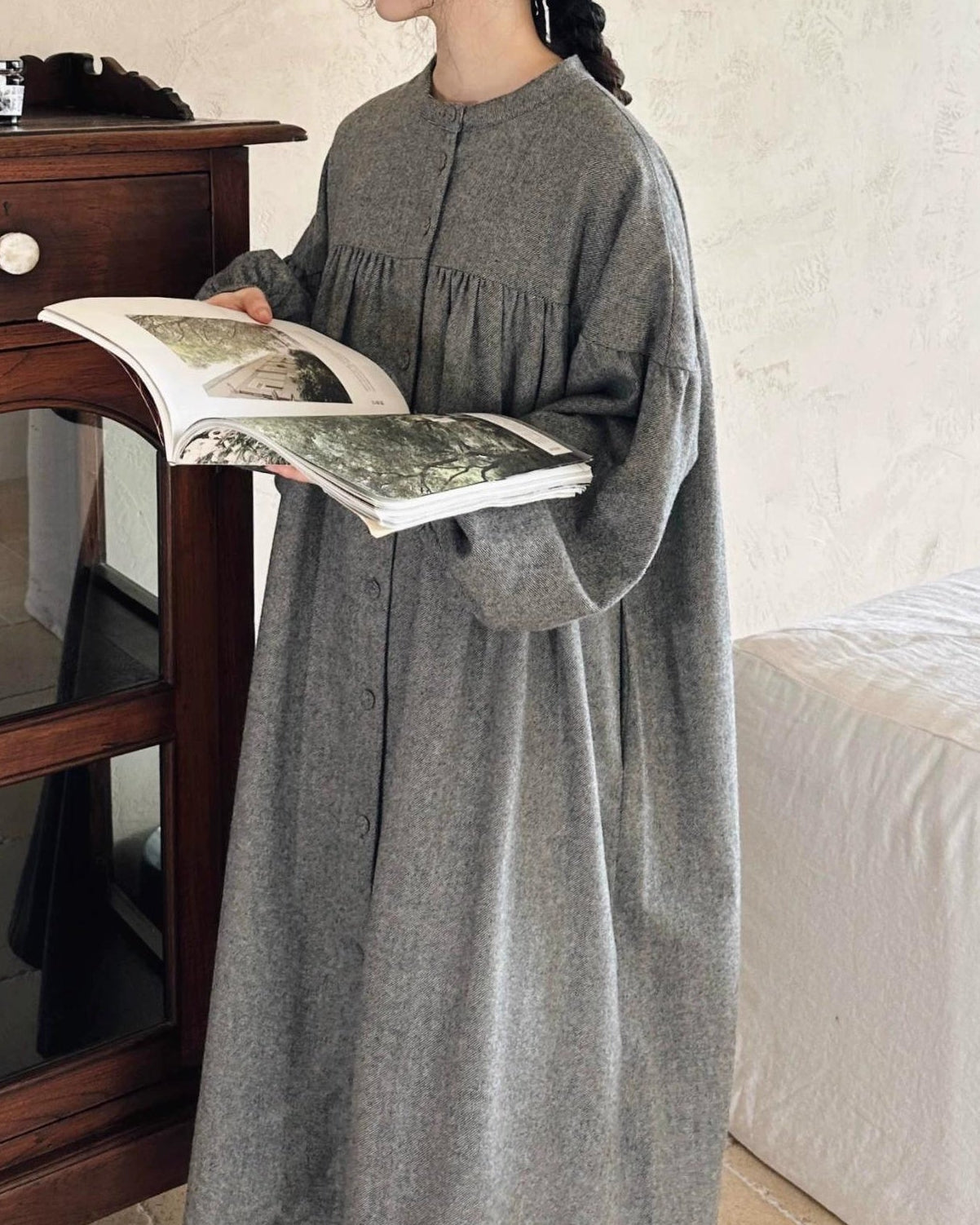 ハイウエストパフフレアワンピース 10068