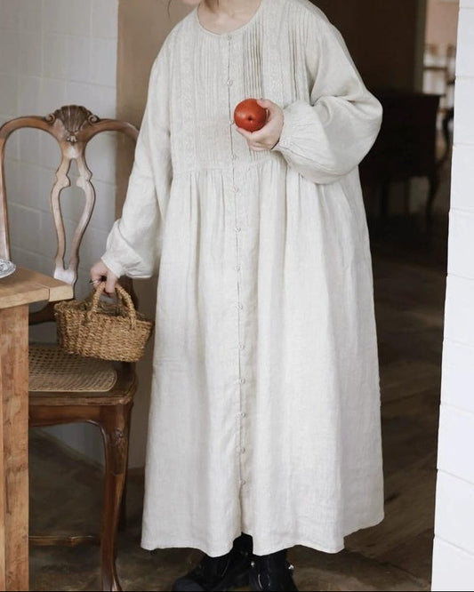 ピンタックリラックスシャツワンピース 10042