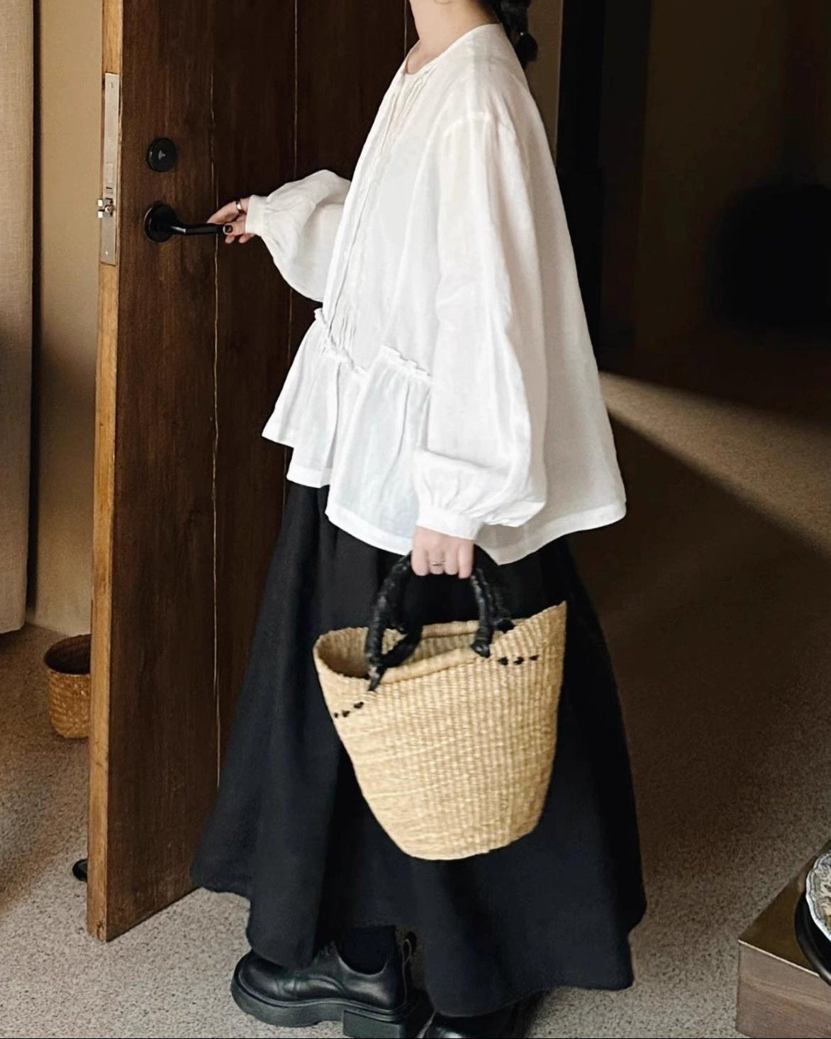 ピンタックウエストレトロブラウス 10024