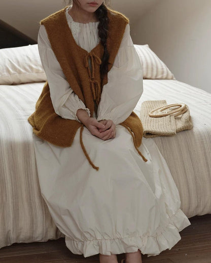 リボンアクセントニットベスト 10277