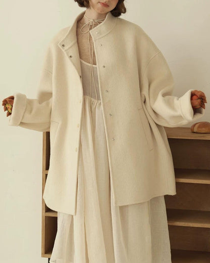 ニュアンスルーズスタンドカラーコート 10206