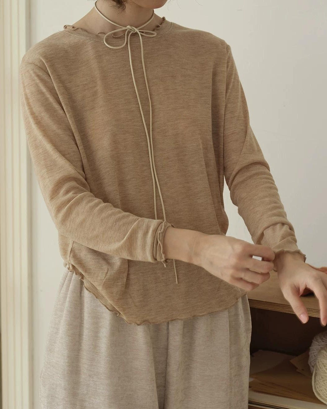 レースデザインニットトップス 10185