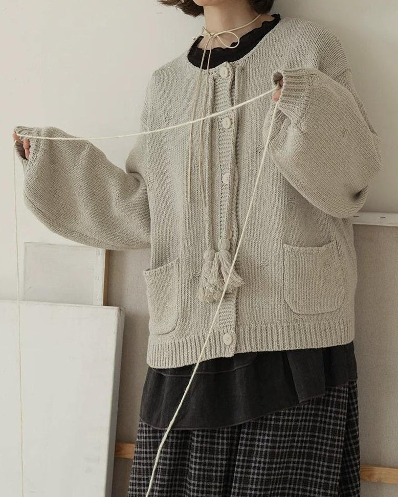 ボヘミックタッセルニットカーディガン 10207