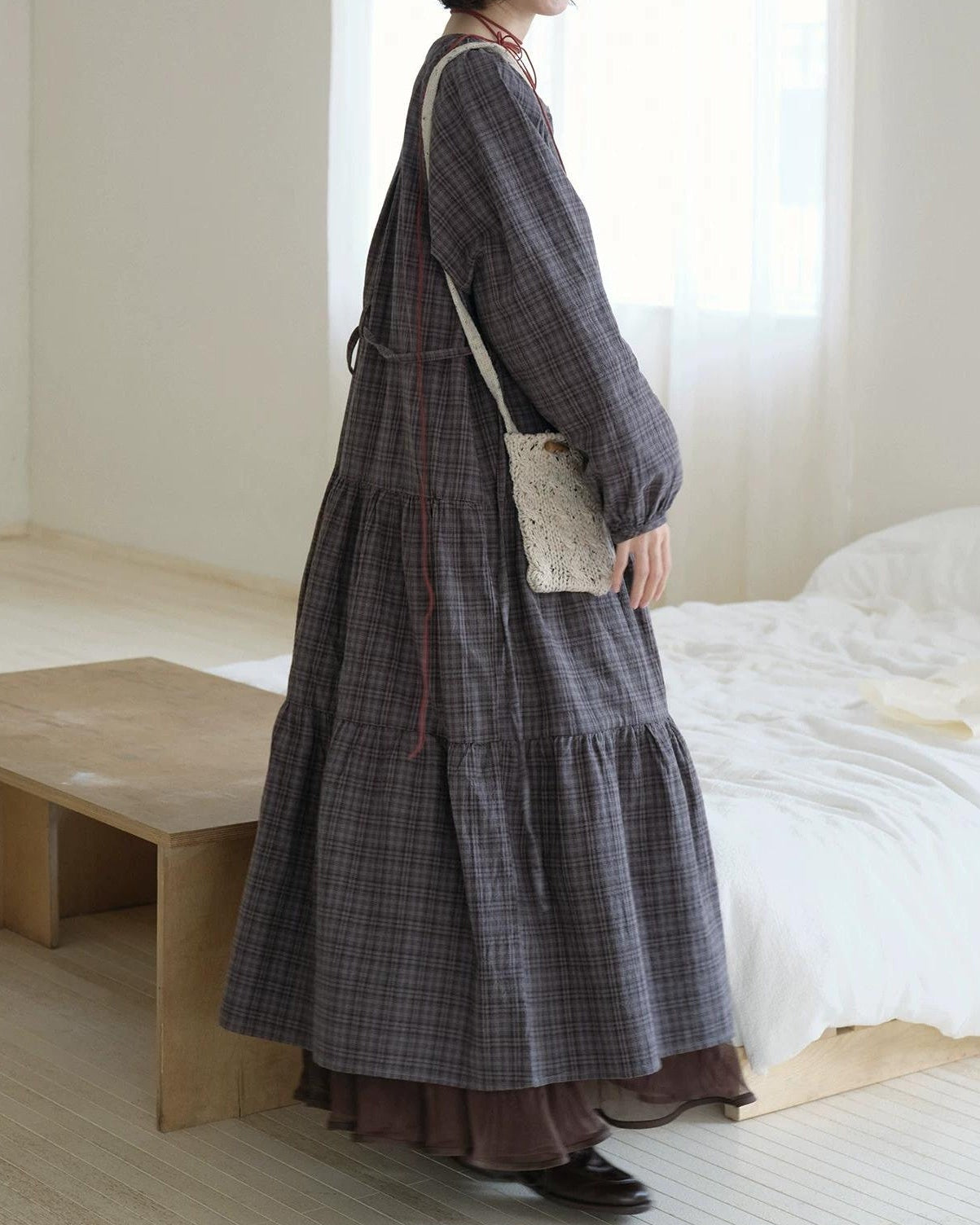 ロッカチェックハーフボタンワンピース 10239