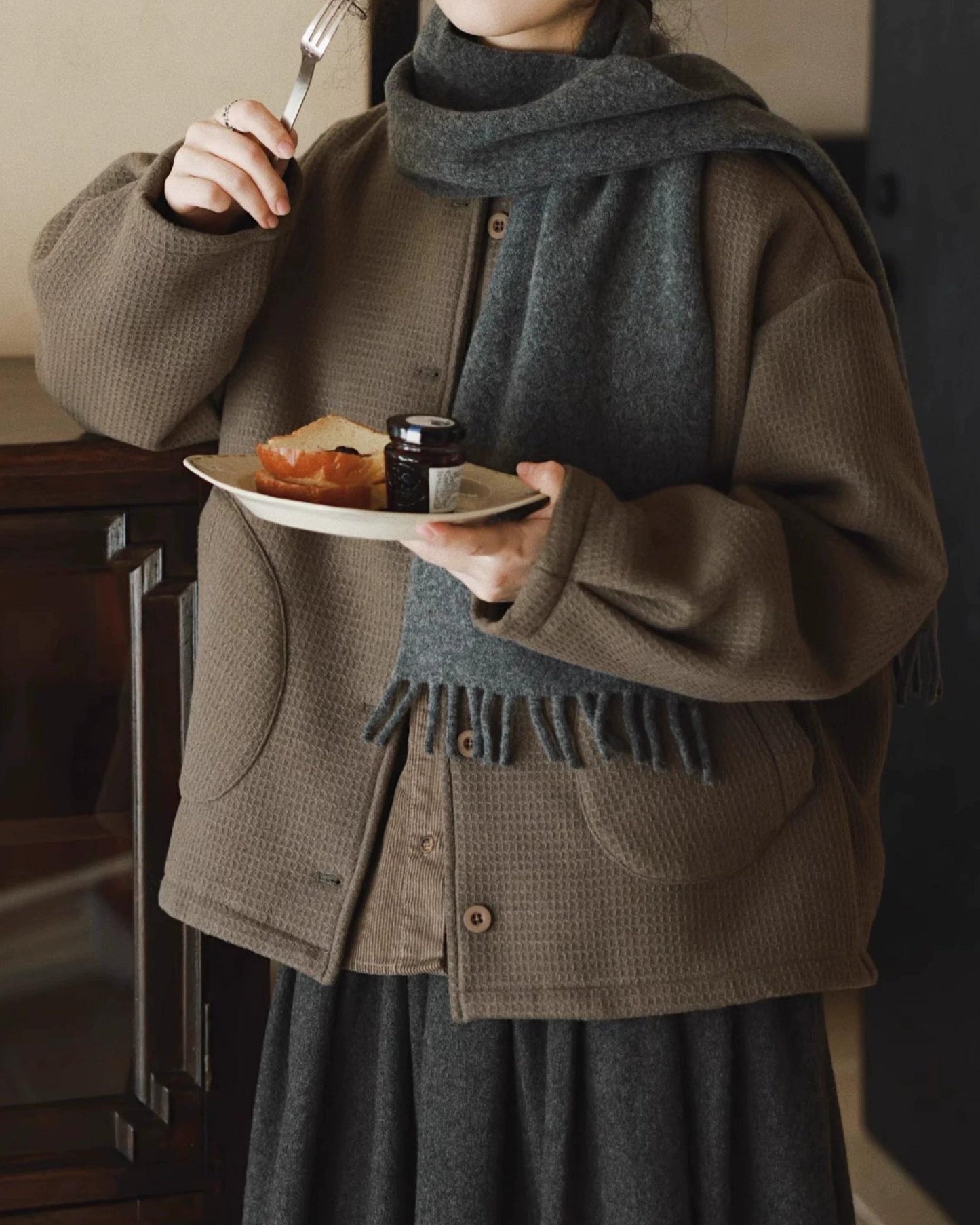 ラウンドポケットオーバーショートコート 10070