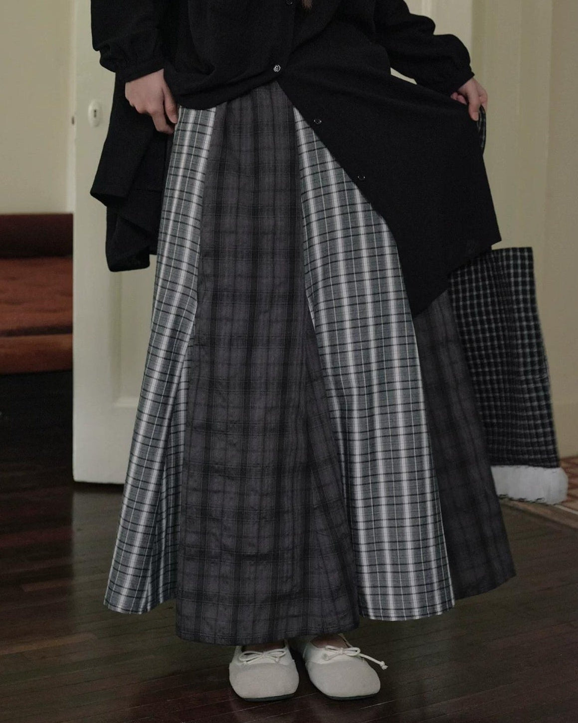 チェックミックスルーズスカート 10275