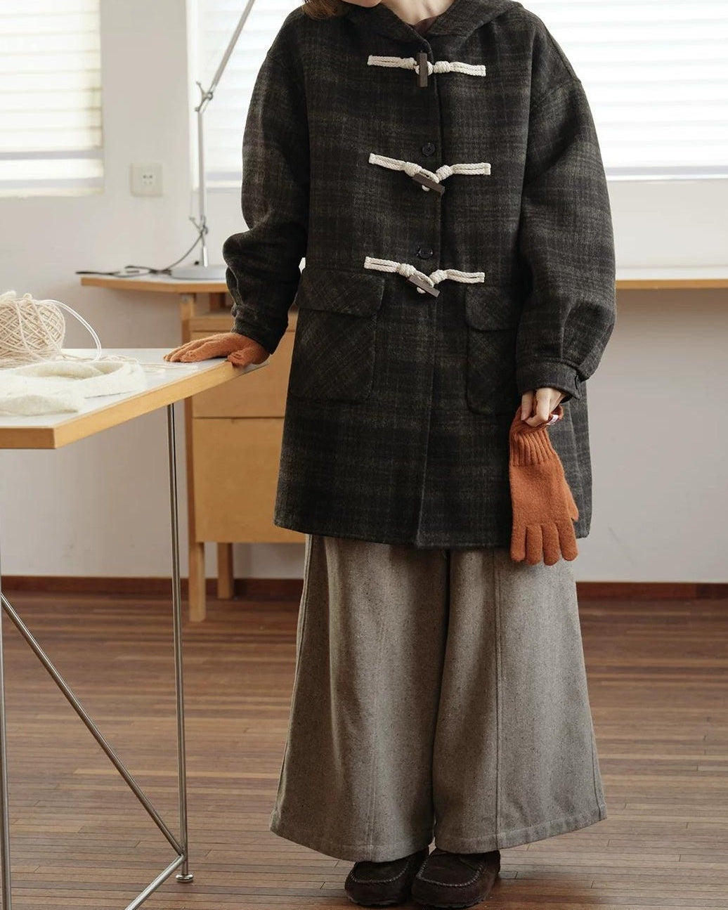 フォークロアワイドタックパンツ 10159