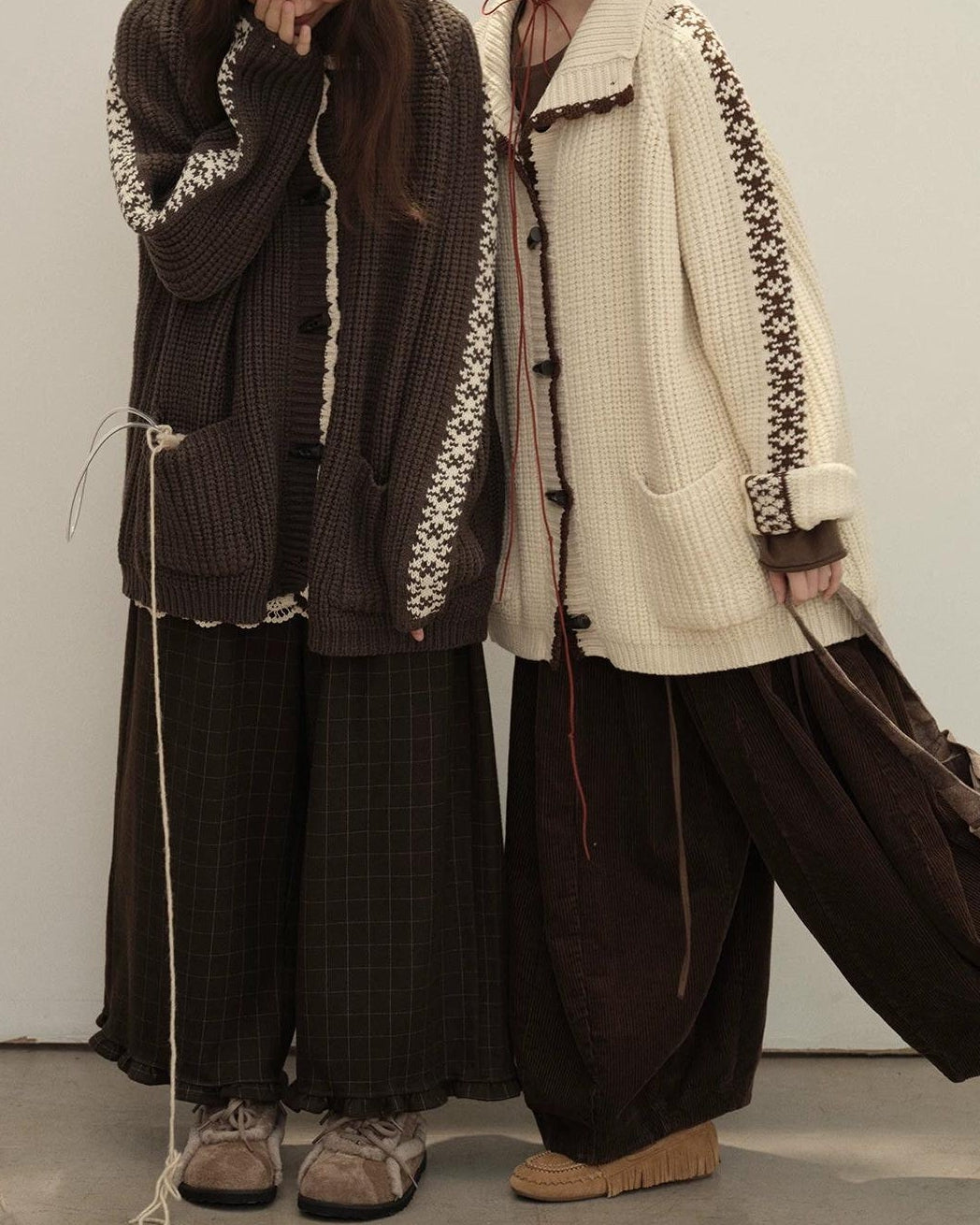 ラペルダッフルポケットニットカーディガン 10148