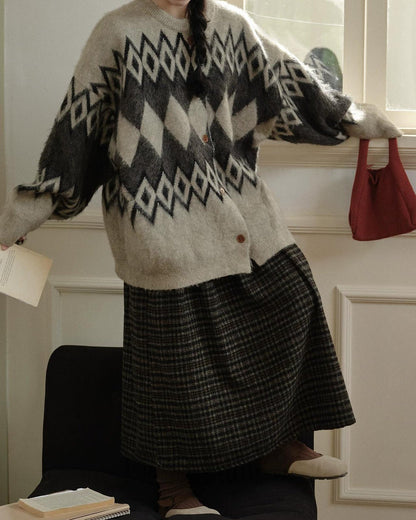 ノルディアフリッセチェックロングスカート 10291