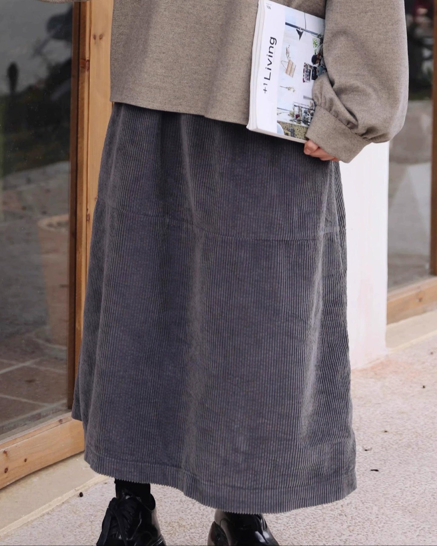 ハイウエストリラックスコーデュロイスカート 10095