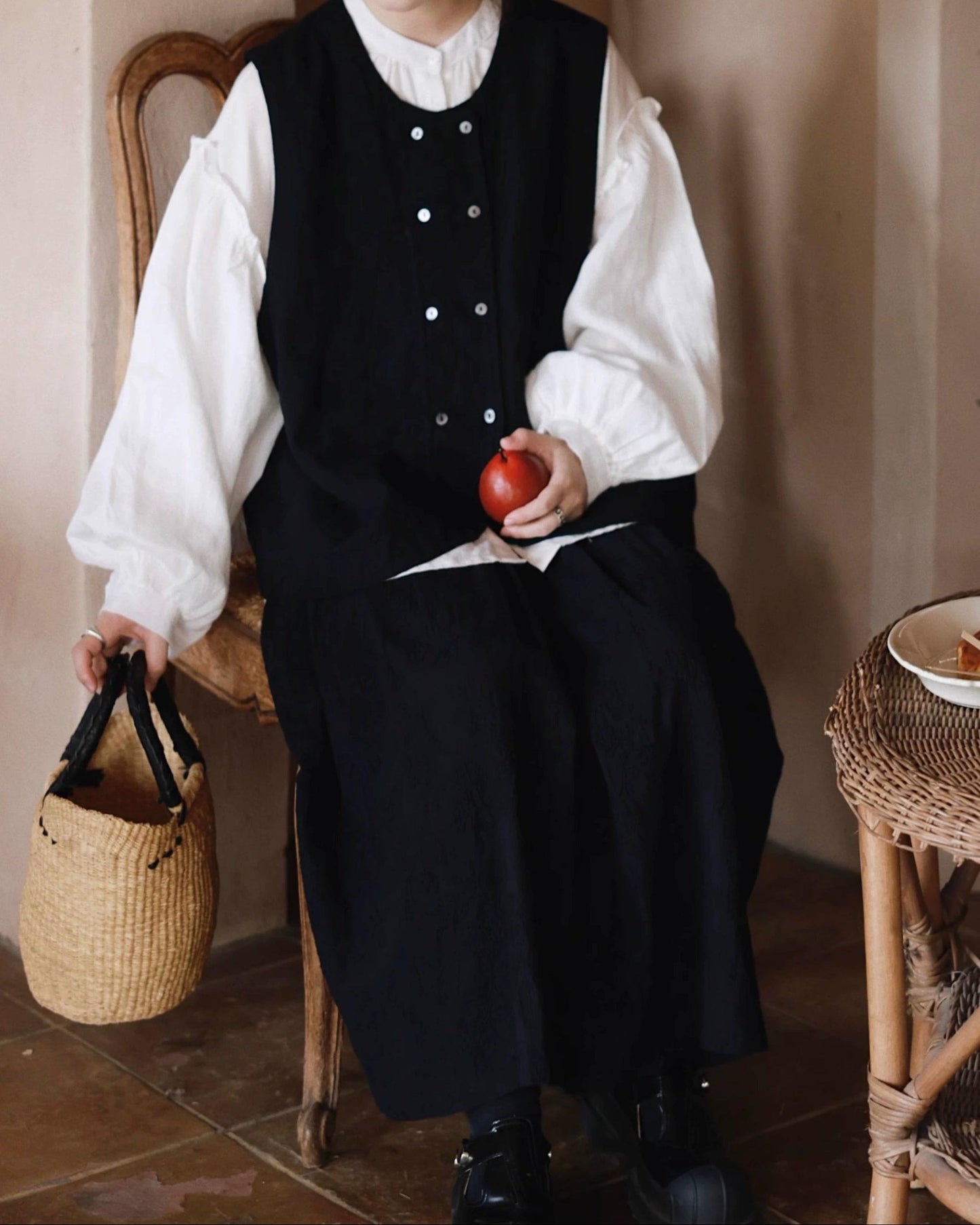 ハイウエストAライン刺繍スカート 10039