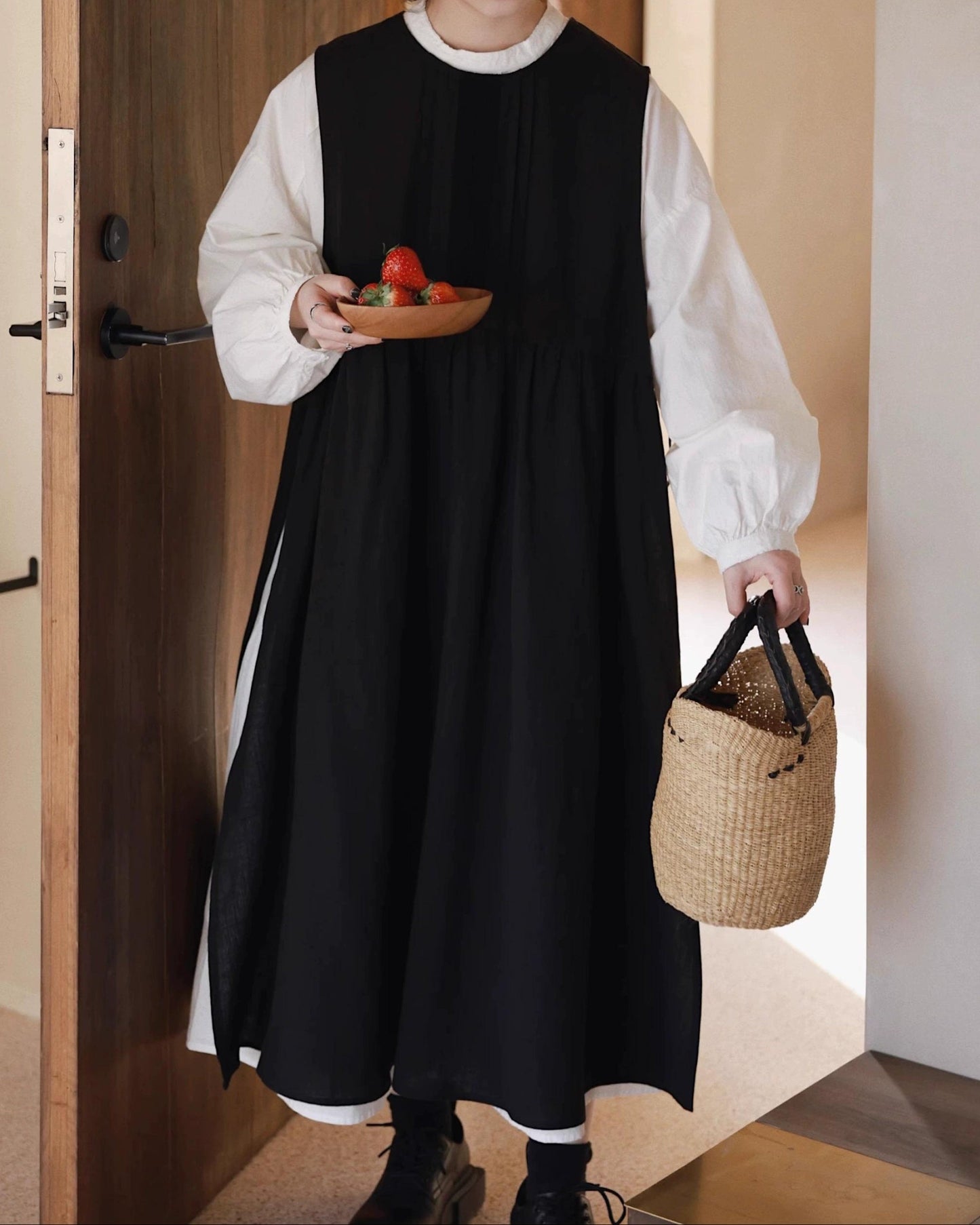 ハイウエストスリットリボンワンピース 10025