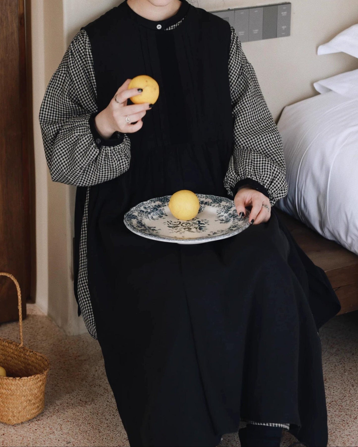 ハイウエストスリットリボンワンピース 10025