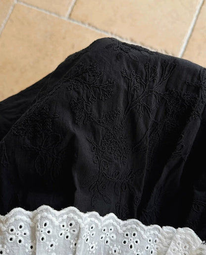 ハイウエストAライン刺繍スカート 10039