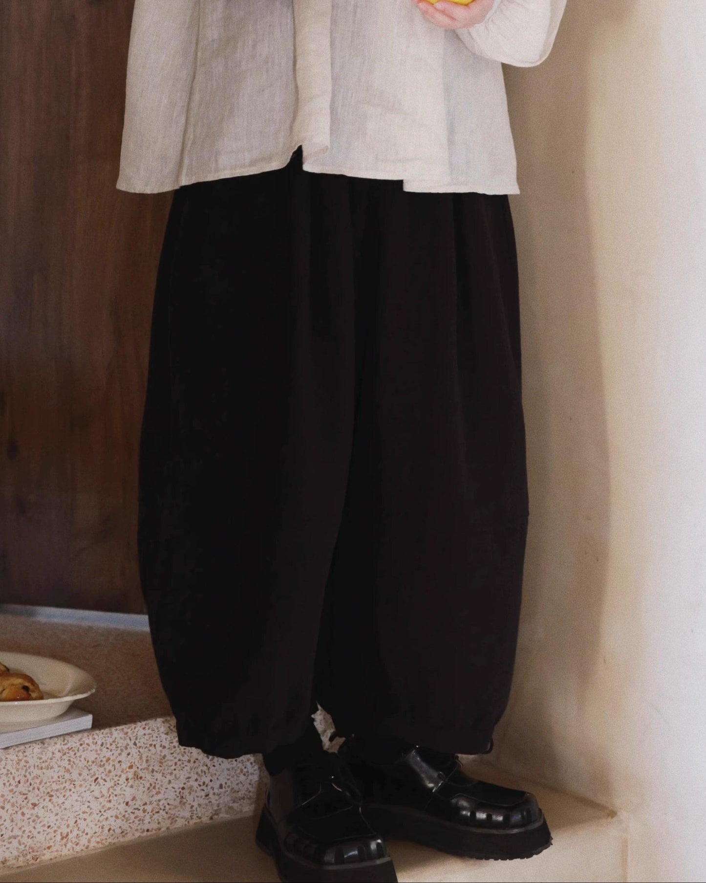 ハイウエストランタンレトロパンツ 10054